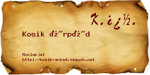 Kosik Árpád névjegykártya